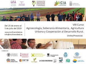 VIII Curso internacional de Agroecología, soberanía alimentaria, Agricultura Urbana y Cooperación al Desarrollo Rural