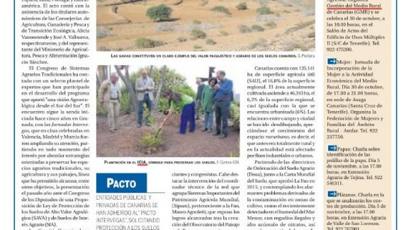 Canarias participa en la protección de sistemas agrarios tradicionales Canarias participa en la protección de sistemas agrarios tradicionales