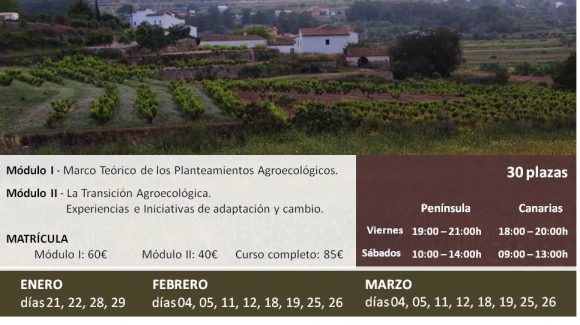 Curso de Agroecología, Soberanía Alimentaria, ecología urbana y Cooperación al Desarrollo